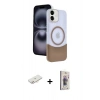 MARSİLYAN™- iPhone 11 Kılıf Kozmos Form Özel Seri - Siyah Bilvis 3D Cam Ekran Koruyucu + Renkli Kamera Lens Koruma Cam - YL