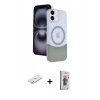 MARSİLYAN™- iPhone 11 Kılıf Kozmos Form Özel Seri - Siyah Bilvis 3D Cam Ekran Koruyucu + Renkli Kamera Lens Koruma Cam - YL