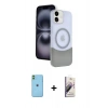 MARSİLYAN™- iPhone 11 Kılıf Kozmos Form Özel Seri - Siyah Bilvis 3D Mat Cam Ekran Koruyucu + Neon Fosforlu Kamera Lens - YL