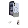 MARSİLYAN™- iPhone 11 Kılıf Kozmos Form Özel Seri - Siyah Bilvis 3D Mat Cam Ekran Koruyucu + Renkli Kamera Lens Koruma Cam - PE