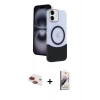 MARSİLYAN™- iPhone 11 Kılıf Kozmos Form Özel Seri - Siyah Bilvis 3D Mat Cam Ekran Koruyucu + Pers Alüminyum Kamera Lens - KI