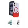 MARSİLYAN™- iPhone 11 Kılıf Kozmos Form Özel Seri - Siyah Bilvis 3D Mat Cam Ekran Koruyucu + Raze Metal Kamera Lens - MI