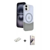 MARSİLYAN™- iPhone 11 Kılıf Kozmos Form Özel Seri - Siyah Bilvis 3D Mat Cam Ekran Koruyucu + Renkli Kamera Lens Koruma Cam - TU