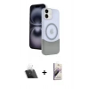 MARSİLYAN™- iPhone 11 Kılıf Kozmos Form Özel Seri - Siyah Bilvis 3D Mat Cam Ekran Koruyucu + Kamera Lens Koruma Cam - SF