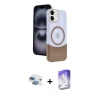 MARSİLYAN™- iPhone 11 Kılıf Kozmos Form Özel Seri - Siyah Bilvis 5in1 3D Magic Cam Ekran Koruyucu + Gökkuşağı Pers Alüminyum Kamera Lens