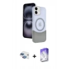 MARSİLYAN™- iPhone 11 Kılıf Kozmos Form Özel Seri - Siyah Bilvis 5in1 3D Magic Cam Ekran Koruyucu + Gökkuşağı Pers Alüminyum Kamera Lens