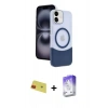 MARSİLYAN™- iPhone 11 Kılıf Kozmos Form Özel Seri - Siyah Bilvis 5in1 3D Magic Cam Ekran Koruyucu + Kırmızı Rainbow Kamera Lens Koruma Cam