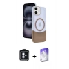 MARSİLYAN™- iPhone 11 Kılıf Kozmos Form Özel Seri - Siyah Bilvis 5in1 3D Magic Cam Ekran Koruyucu + PVD Metal Kamera Lens - MI