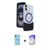 MARSİLYAN™- iPhone 11 Kılıf Kozmos Form Özel Seri - Siyah Bilvis 5in1 3D Magic Cam Ekran Koruyucu + Neon Fosforlu Kamera Lens - TU