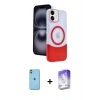 MARSİLYAN™- iPhone 11 Kılıf Kozmos Form Özel Seri - Siyah Bilvis 5in1 3D Magic Cam Ekran Koruyucu + Neon Fosforlu Kamera Lens - YL