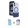 MARSİLYAN™- iPhone 11 Kılıf Kozmos Form Özel Seri - Siyah Bilvis 5in1 3D Magic Cam Ekran Koruyucu + Neon Fosforlu Kamera Lens - MI