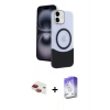 MARSİLYAN™- iPhone 11 Kılıf Kozmos Form Özel Seri - Siyah Bilvis 5in1 3D Magic Cam Ekran Koruyucu + Pers Alüminyum Kamera Lens - KI