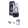 MARSİLYAN™- iPhone 11 Kılıf Kozmos Form Özel Seri - Siyah Bilvis 5in1 3D Magic Cam Ekran Koruyucu + Pers Alüminyum Kamera Lens - LT