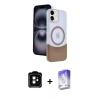 MARSİLYAN™- iPhone 11 Kılıf Kozmos Form Özel Seri - Siyah Bilvis 5in1 3D Magic Cam Ekran Koruyucu + PVD Metal Kamera Lens - TU