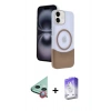 MARSİLYAN™- iPhone 11 Kılıf Kozmos Form Özel Seri - Siyah Bilvis 5in1 3D Magic Cam Ekran Koruyucu + Raze Metal Kamera Lens - KI