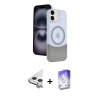 MARSİLYAN™- iPhone 11 Kılıf Kozmos Form Özel Seri - Siyah Bilvis 5in1 3D Magic Cam Ekran Koruyucu + Raze Metal Kamera Lens - GS