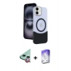 MARSİLYAN™- iPhone 11 Kılıf Kozmos Form Özel Seri - Siyah Bilvis 5in1 3D Magic Cam Ekran Koruyucu + Raze Metal Kamera Lens - KI