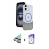 MARSİLYAN™- iPhone 11 Kılıf Kozmos Form Özel Seri - Siyah Bilvis 5in1 3D Magic Cam Ekran Koruyucu + Raze Metal Kamera Lens - KI