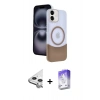 MARSİLYAN™- iPhone 11 Kılıf Kozmos Form Özel Seri - Siyah Bilvis 5in1 3D Magic Cam Ekran Koruyucu + Raze Metal Kamera Lens - GS