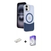 MARSİLYAN™- iPhone 11 Kılıf Kozmos Form Özel Seri - Siyah Bilvis 5in1 3D Magic Cam Ekran Koruyucu + Renkli Kamera Lens Koruma Cam - PE
