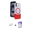 MARSİLYAN™- iPhone 11 Kılıf Kozmos Form Özel Seri - Siyah Bilvis 5in1 3D Magic Cam Ekran Koruyucu + Renkli Kamera Lens Koruma Cam - SI