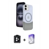 MARSİLYAN™- iPhone 11 Kılıf Kozmos Form Özel Seri - Siyah Bilvis 5in1 3D Magic Cam Ekran Koruyucu + PVD Metal Kamera Lens - SH