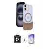 MARSİLYAN™- iPhone 11 Kılıf Kozmos Form Özel Seri - Siyah Bilvis 5in1 3D Magic Cam Ekran Koruyucu + PVD Metal Kamera Lens - SH