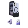 MARSİLYAN™- iPhone 11 Kılıf Kozmos Form Özel Seri - Siyah Bilvis 5in1 5D Magic Hayalet Cam Ekran Koruyucu + Raze Metal Kamera Lens - MR