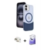MARSİLYAN™- iPhone 11 Kılıf Kozmos Form Özel Seri - Siyah Bilvis 5in1 5D Magic Hayalet Cam Ekran Koruyucu + Gold Pers Alüminyum Kamera Lens