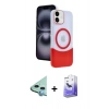 MARSİLYAN™- iPhone 11 Kılıf Kozmos Form Özel Seri - Siyah Bilvis 5in1 5D Magic Hayalet Cam Ekran Koruyucu + Raze Metal Kamera Lens - MI