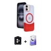 MARSİLYAN™- iPhone 11 Kılıf Kozmos Form Özel Seri - Siyah Bilvis 5in1 5D Magic Hayalet Cam Ekran Koruyucu + PVD Metal Kamera Lens - TU