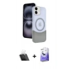 MARSİLYAN™- iPhone 11 Kılıf Kozmos Form Özel Seri - Siyah Bilvis 5in1 5D Magic Hayalet Cam Ekran Koruyucu + Kamera Lens Koruma Cam - SF