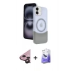 MARSİLYAN™- iPhone 11 Kılıf Kozmos Form Özel Seri - Siyah Bilvis 5in1 5D Magic Hayalet Cam Ekran Koruyucu + Siyah Raze Metal Kamera Lens