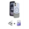 MARSİLYAN™- iPhone 11 Kılıf Kozmos Form Özel Seri - Siyah Bilvis 5in1 5D Magic Hayalet Cam Ekran Koruyucu + Raze Metal Kamera Lens - GS
