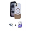 MARSİLYAN™- iPhone 11 Kılıf Kozmos Form Özel Seri - Siyah Bilvis 5in1 5D Magic Hayalet Cam Ekran Koruyucu + Pers Alüminyum Kamera Lens - GI