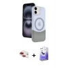 MARSİLYAN™- iPhone 11 Kılıf Kozmos Form Özel Seri - Siyah Bilvis 5in1 5D Magic Hayalet Cam Ekran Koruyucu + Pers Alüminyum Kamera Lens - KI