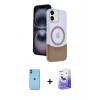 MARSİLYAN™- iPhone 11 Kılıf Kozmos Form Özel Seri - Siyah Bilvis 5in1 5D Magic Hayalet Cam Ekran Koruyucu + Neon Fosforlu Kamera Lens - MI