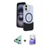 MARSİLYAN™- iPhone 11 Kılıf Kozmos Form Özel Seri - Siyah Bilvis 5in1 5D Magic Hayalet Cam Ekran Koruyucu + Raze Metal Kamera Lens - MI