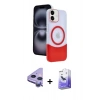 MARSİLYAN™- iPhone 11 Kılıf Kozmos Form Özel Seri - Siyah Bilvis 5in1 5D Magic Hayalet Cam Ekran Koruyucu + Raze Metal Kamera Lens - MR