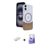 MARSİLYAN™- iPhone 11 Kılıf Kozmos Form Özel Seri - Siyah Bilvis 5in1 5D Magic Hayalet Cam Ekran Koruyucu + Renkli Kamera Lens Koruma Cam - SI