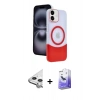 MARSİLYAN™- iPhone 11 Kılıf Kozmos Form Özel Seri - Siyah Bilvis 5in1 5D Magic Hayalet Cam Ekran Koruyucu + Raze Metal Kamera Lens - GS