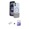 MARSİLYAN™- iPhone 11 Kılıf Kozmos Form Özel Seri - Siyah Bilvis 5in1 5D Magic Hayalet Cam Ekran Koruyucu + Renkli Kamera Lens Koruma Cam - SI
