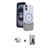 MARSİLYAN™- iPhone 11 Kılıf Kozmos Form Özel Seri - Siyah Bilvis Hayalet Cam Ekran Koruyucu + Pers Alüminyum Kamera Lens - GI