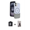 MARSİLYAN™- iPhone 11 Kılıf Kozmos Form Özel Seri - Siyah Bilvis Hayalet Cam Ekran Koruyucu + PVD Metal Kamera Lens - MI