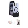 MARSİLYAN™- iPhone 11 Kılıf Kozmos Form Özel Seri - Siyah Bilvis Hayalet Cam Ekran Koruyucu + Pers Alüminyum Kamera Lens - KI