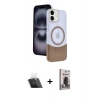 MARSİLYAN™- iPhone 11 Kılıf Kozmos Form Özel Seri - Siyah Bilvis Hayalet Cam Ekran Koruyucu + Kamera Lens Koruma Cam - SF
