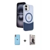 MARSİLYAN™- iPhone 11 Kılıf Kozmos Form Özel Seri - Siyah Bilvis Hayalet Cam Ekran Koruyucu + Neon Fosforlu Kamera Lens - TU