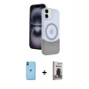 MARSİLYAN™- iPhone 11 Kılıf Kozmos Form Özel Seri - Siyah Bilvis Hayalet Cam Ekran Koruyucu + Neon Fosforlu Kamera Lens - TU