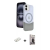 MARSİLYAN™- iPhone 11 Kılıf Kozmos Form Özel Seri - Siyah Bilvis Hayalet Cam Ekran Koruyucu + Renkli Kamera Lens Koruma Cam - TU