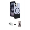 MARSİLYAN™- iPhone 11 Kılıf Kozmos Form Özel Seri - Siyah Bilvis Hayalet Cam Ekran Koruyucu + Pers Alüminyum Kamera Lens - YL